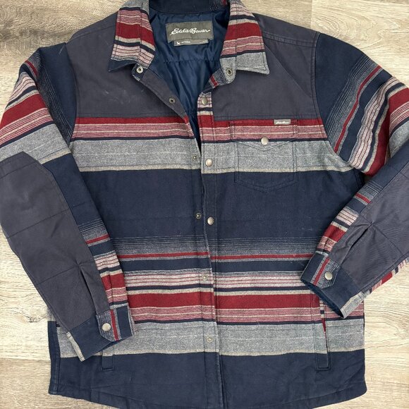 Eddie Bauer Jacket Stripe Navy Men's Large - Picture 1 of 7